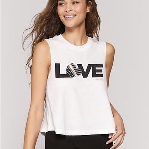 Spiritual Gangster Love Crop Tank Top Crew Neck